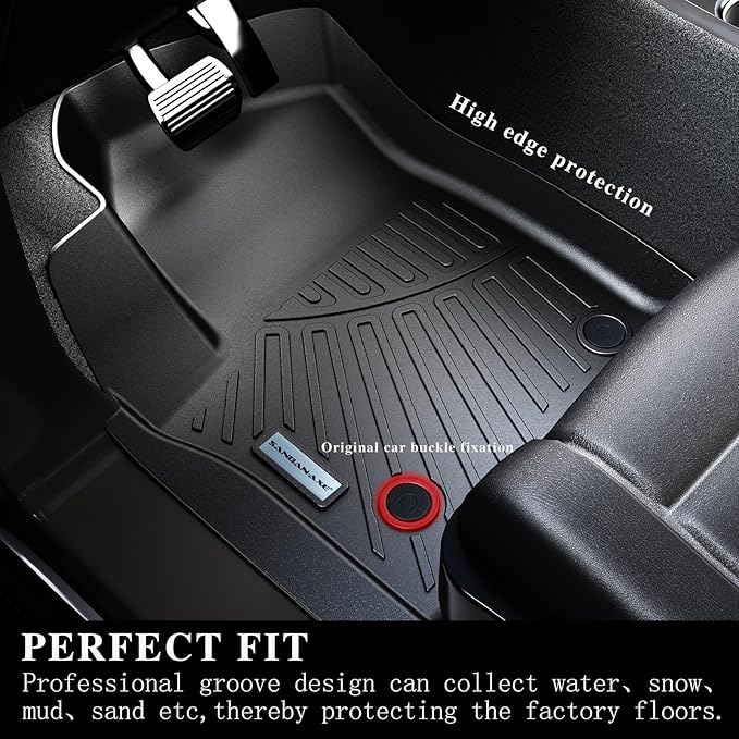 Floor Mats & Trunk Mat for 2021-2024 2025 Ford Bronco Sport Only Fit Sport Version(Non Hybrid) TPE All Weather Protection 2 Rows Car Floor Liners