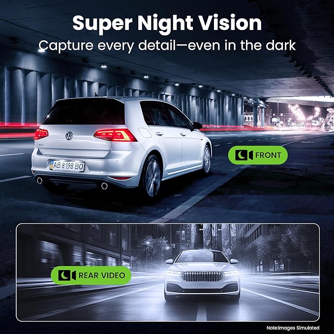 GEARit 4K Dual Dash Cam Front and Rear Camera with WiFi, GPS, Night Vision - 2 Channel Car Camera System with Supercapacitor, Parking Mode, Loop Recording & Free 64GB SD Card