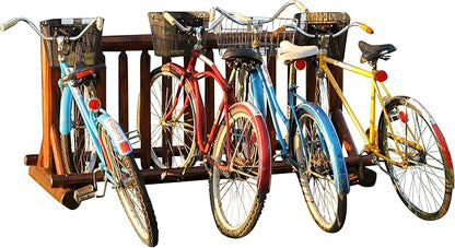 13-Place Bike Log Rack, Outdoor Bike Stand, Freestanding Commercial Bicycle Storage Racks, Standing Rack for Bikes, Bicycle Parking Floor Stand, Ebike Racks, Fat Tire Bikes for Men - Canyon Brown