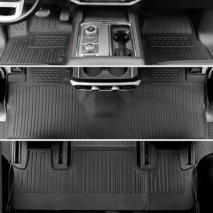 Floor Mats Set for 2018-2024 Ford Expedition/Lincoln Navigator 7 Seats Accessories, Full Coverage All Weather Cargo Mat with Backrest Protectors & Door Sill Guards (Not fit Max or L Model)