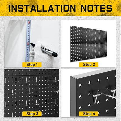 100PCS Pegboard Accessories Organizer Kit,Paper Towel Holder,Closet Organizers and Storage - Easy Storage and Organization for Garage, Workbench,Shelves,Tools.(12x24 Inch Panels with Hooks)