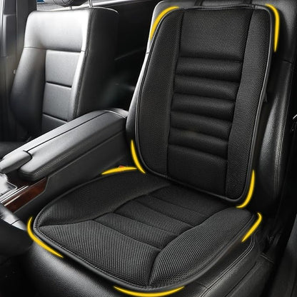 Car Seat Cushion with Back Support Pillow, Comfy Lumbar Support & Seat Cushion, Memory Foam Driving Pillow for Back-Sciatica Pain Relief, Auto Pad Suitable for Car, Truck, SUV - 4D Mesh Black