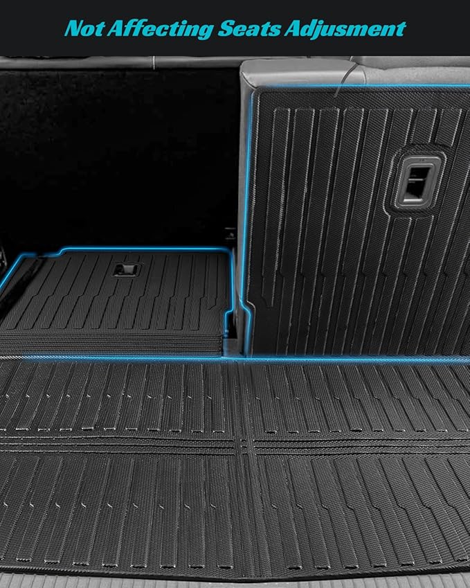 Floor Mats for Volkswagen VW Atlas 2018-2025 7 Seats, All Weather Car Mats Full Set(Back Seat Cover Trunk Mat Cargo Liner) for VW Altas Accessories 2018-2025, Custom Rubber Mats for Cars, Black