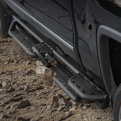 BINARY STAR Running Boards Compatible with Vehicle 2022-2025 Toyota Tundra Double Cab, Two-Stair Side Steps Nerf Bars. 6 Inch Tundra Black Step Bars Made with Carbon Steel.