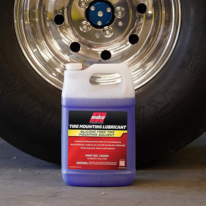 Malco Tire Mounting & Demounting Lubricant with Applicator - Automotive, Truck, Farm & Heavy-Duty Construction Tires/Improved Bead Seal/Rust Protection/Silicone & Soap Free / 1 Gal (102401)