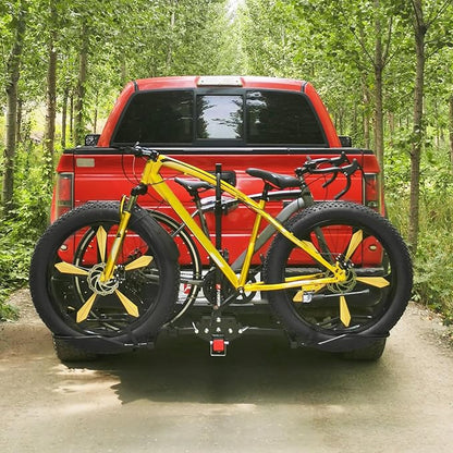 FORWODE 2" Hitch Mount Bike Rack Fits 2 X 80 lbs Bicycle, Platform Bike Rack for Car SUV Truck Standard, Foldable Wobble Free, Locking Hitch,Fat and Standard (A- Early Edition)