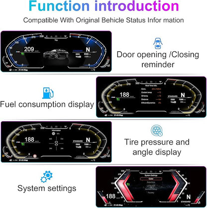 Speedometer Instrument for BMW E60 E61 E63 E64 2003-2009 CCC CIC, 12.3 inch Linux System Original Car Display Digital Cluster Dashboard Screen with Panel