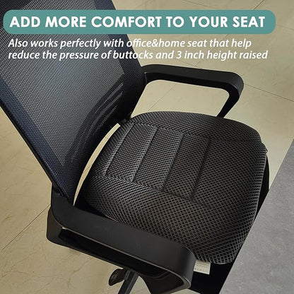 AEROiVi Car Booster Seat Cushion Raise The Height for Short People Driving, Breathable 3D Air Mesh, 3 Inch Booster Seat, Non-Slip Bottom, Comfort Car Seat Protector, Car Seat Pad with Truck,Cars,SUVs