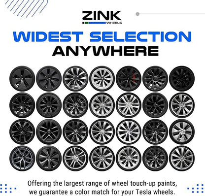 Premium Tesla Wheel Curb Rash Repair Kit for Model Y 19-inch Black Crossflow Rims - DIY Kit with Color-matched Touch Up Paint - Made in USA