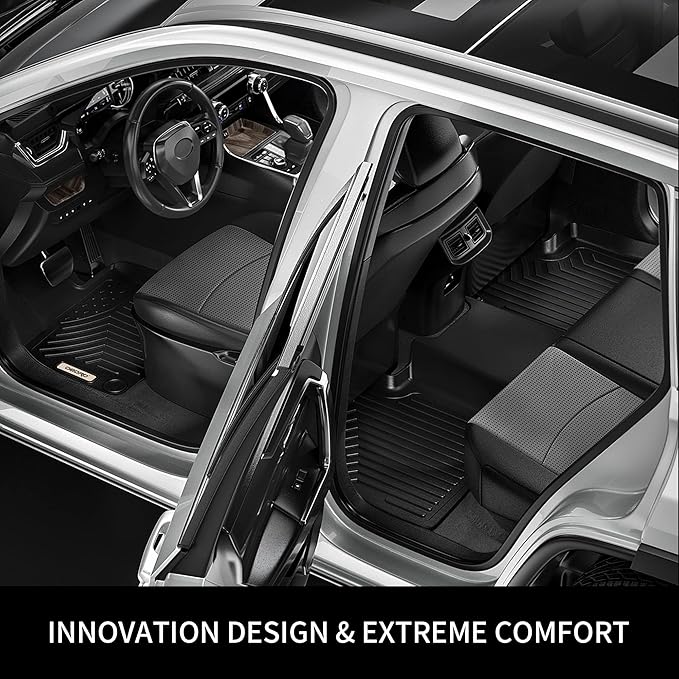 OEDRO Floor Mats Fit for 2015-2017 Toyota Camry Standard Models, TPE All-Weather Camry Car Mats Includes 1st and 2nd Row: Front, Rear, Full Set Liners (Standard Models Only), Black