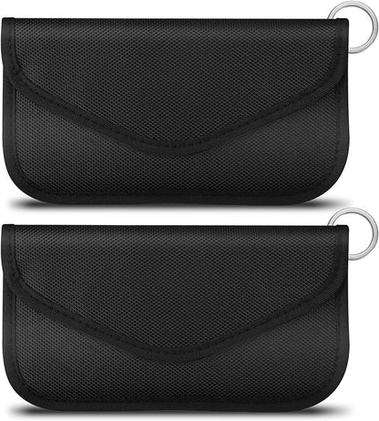 Faraday Bag 2 Pack of RFID Signal Blocking Bag Shielding Pouch Wallet and Credit Card Case for Cell Phone Privacy Protection and Car Key FOB
