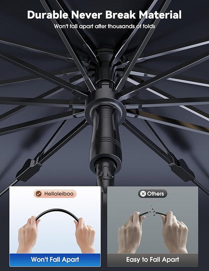 helloleiboo 𝟐𝟎𝟐5 𝑼𝑷𝑮𝑹𝑨𝑫𝑬 Car Windshield Sun Shade Umbrella, Colorful 360°Rotating Foldable Windshield Sun Shade Front Window Reflective Polyester Blocks Heat and Sun Sun Shade for Cars SUV