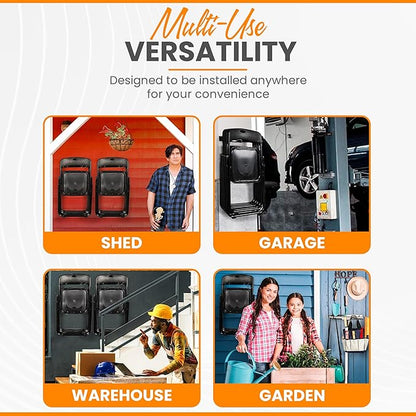 Heavy Duty Folding Chair & Tool Rack – Wall Mount Organizer for Garage, Garden, Beach & Camping – 2 Pack, 250 lbs Capacity Each