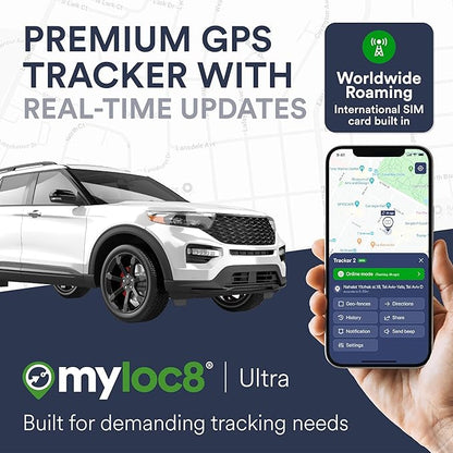 Ultra GPS Tracker for Vehicles – Rugged Waterproof GPS Locator for Cars, Trucks, Hidden Tracking Device, 4G LTE, Real-Time Updates, Long Battery Life (1 Year Subscription incl.)