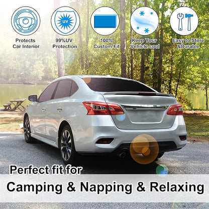 TINGLU Window Shades for Nissan Sentra 2014 2015 2016 2017 2018 2019 Accessories Car Side Full Windows Rear Triangular Windshield Sun Shade Sun UV Rays Privacy Protection for Camping Napping 8PCS