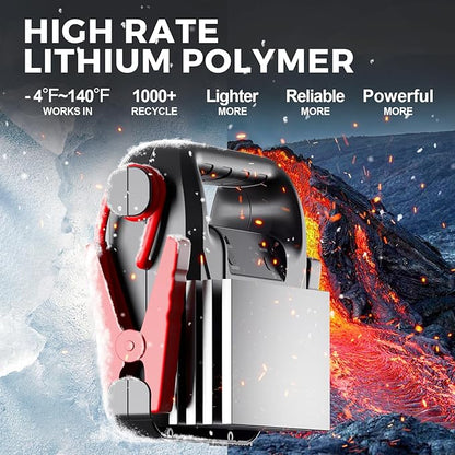 Car Battery Jump Starter 4000A, Car Jump Starter Jump Box(Up to All Gas or 10L Diesel Engine),12V Jump Starter Battery Pack Portable Smart Jumper Cables, Lithium Jumpstarter with LED Light