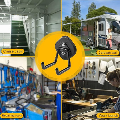 2 Pack Strong Gator Magnetic Hooks Heavy Duty for Hanging, Large Magnet Garage Utility Tool Accessories Organizer Holder with Anti Slip Rubber Coating for Cruise,RV,Workshop and Outdoor Storage