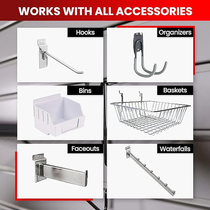DLDIRECT Slatwall Panel Garage Wall Organizer: Heavy Duty Wall Mounted PVC Rack, Interlocking Slat Paneling for Garage Wall Storage, Slatwall Board, Slatwall Shelves System - 3 Color Samples