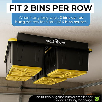 Heavy Duty Adjustable Ceiling Mount Garage Shelving for 16"-24" Stud Spacing, Ideal for Garage Storage and Home Organization Solutions