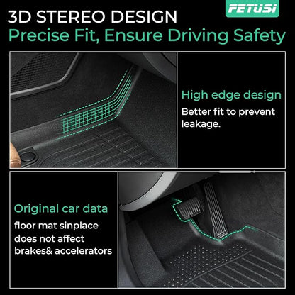 Floor Mats Fit for 2021-2024 2025 Nissan Rogue,Custom Fit TPE All Weather Floor Liner Full Set Rogue Accessories Car Mats Front & Rear 2 Row Mats, Black(NOT Fit Rogue Sport)