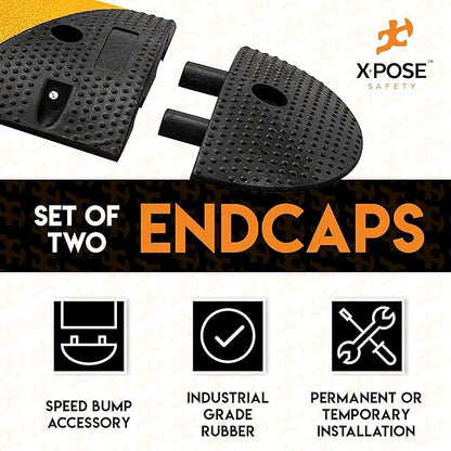 Speed Bump - Rubber Speed Hump Modular Interlocking Design - by Xpose Safety (Endcap)