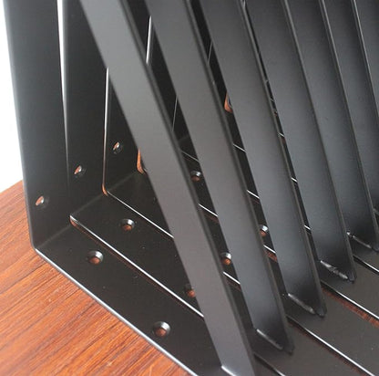 6 Pack L10 x H 8" Black Heavy Duty Shelf Brackets with Screws Metal Shelf Brackets Shelf Support Angle Brackets for Shelves L Brackets Heavy Duty Floating Shelf
