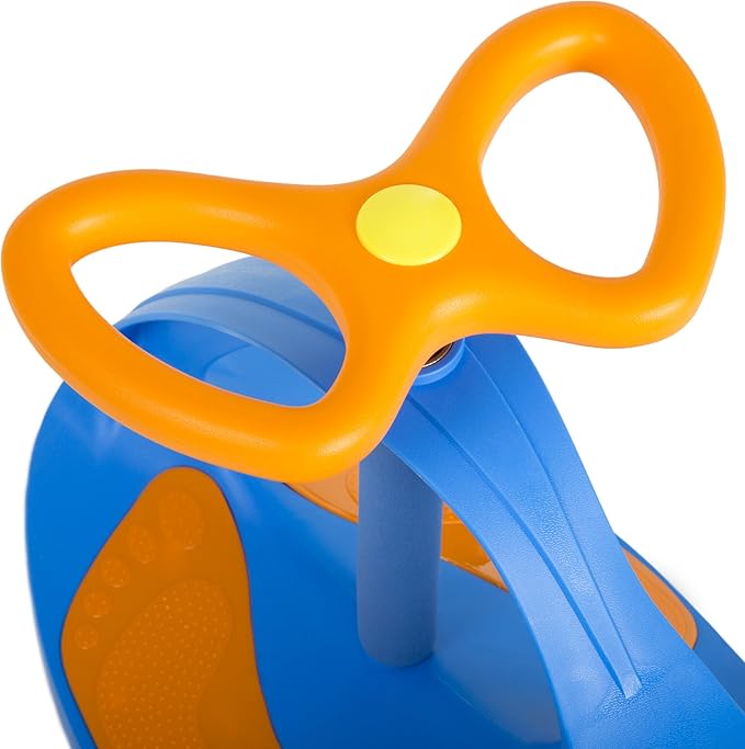 Wiggle Car Ride on Toy - Easy-to-Use Kid Car for Ages 3 Years and Up with No Batteries, Gears, or Pedals by Lil Rider (Blue/Orange), Large,Yellow / Black