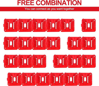 12 Pack Battery Holder for Milwaukee M18 18V Battery Mounts Dock Holder Fit for M18 48-11-1815 48-11-1828 48-11-1850 48-11-1860 (w/24 Screws, No Battery)