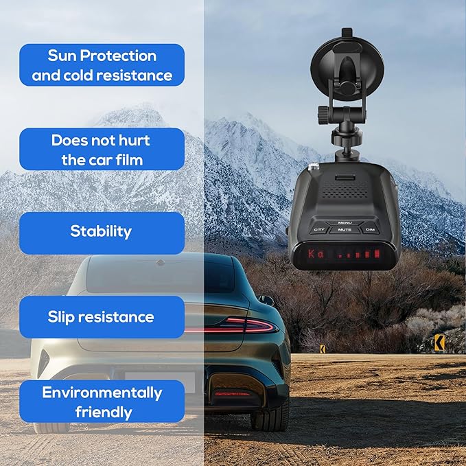 Super Radar Detector Mount,Super Car Windshield,Dashboard Suction Cup Bracket,Compatible with R1 R2 R3 R4 DFR3 DFR6 DFR7 DFR8 DFR9 Radar Detector (for Uniden Radar)