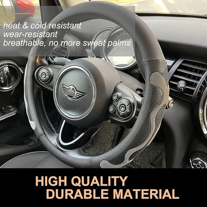 PINCTROT Comfy Grip Steering Wheel Cover, Anti-Slip Design, Universal 14.5-15 Inch(Silicone Gray)