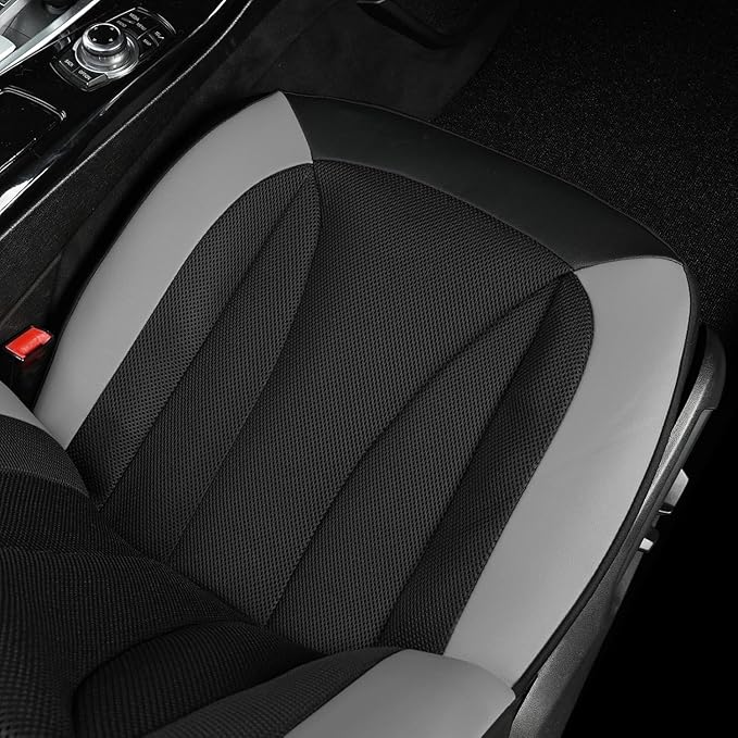 GIANT PANDA Front Seat Cover for Nissan, 3D Air Mesh Car Seat Covers Custom Fit Nissan Rogue Altima Sentra Versa Kicks Frontier Murano Pathfinder Maxima (Grey 2-Pack)