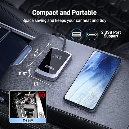 Android Auto Wireless Adapter with NFC, 2024 Upgraded Android Auto Dongle, Low Latency, 5.8GHz Wifi, Plug & Play Converts Wired to Wireless for Android 11+ & Cars with Factory Wired Android Auto