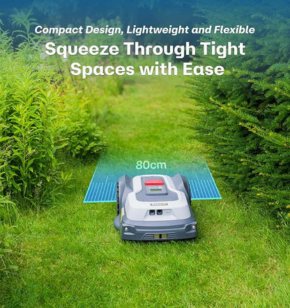 Robot Lawn Mower No Wire T1200Pro 2025 with L-Shape Wall Mount Rod, Automatic Robot Mower, Ride-on Edge Mowing, Multiple Zones Management, AI Obstacle Avoidance, for Lawn Up to 0.37 Acre