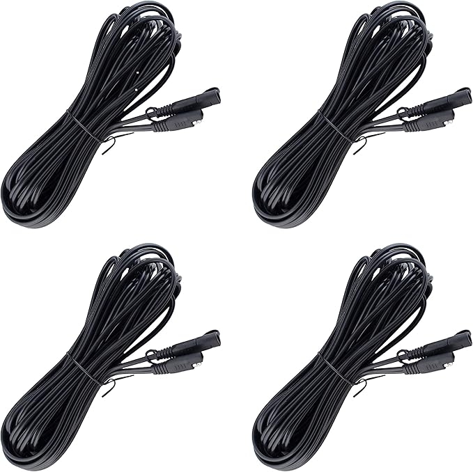 Battery Tender 25 Foot Extension SAE Cable 4 Pack - Designed for Use with Battery Tender Chargers - Quick Connect Plugs for Easy Connection to Motorcycle, Cars, ATVs and More - 081-0148-25-BG4