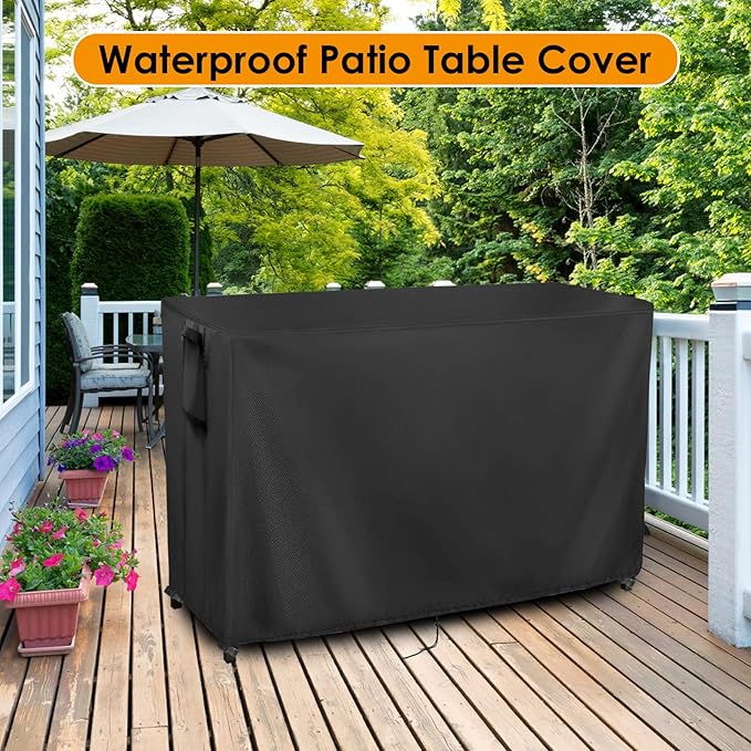 Kingling Outdoor Table Cover for Outdoor Bar Table, 78 Inch Waterproof Patio Bar Table Cover Outdoor Prep Table Covers - 78''L x 36''W x 43''H