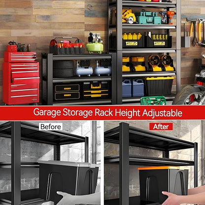 Metal Garage Shelving Unit, Heavy Duty 5-Tier Adjustable Storage Rack, Steel Shelving,2000 lbs Capacity, Industrial Shelves for Heavy Tools and Equipment (5-Tier 71" H x 36" W x 14" D)