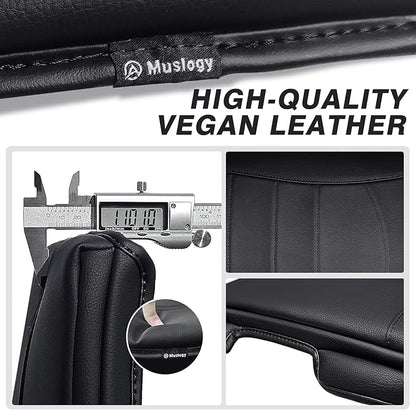 Muslogy Center Console Armrest Cover Compatible with Dodge Ram1500 2013-2018 & ram2500/3500 2013-2025 Comfort Armrest Pad Arm Rest Cushion Vegan Leather Protector 1-Inch Extra Thick(Jump Seat ONLY)