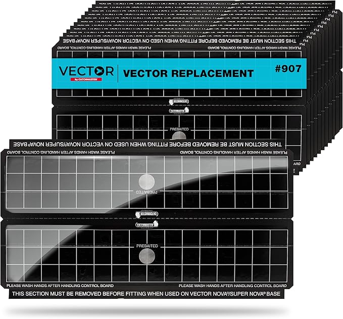 Catchmaster Vector Trap Replacement, UV Light Fly Traps for Home, Unscented Sticky Gnat Glue Boards for House, UV Lamp Insect & Mosquito Killer Refill, Adhesive Bug Light Boards, 12-Pack Black