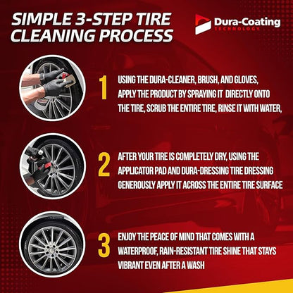 DURA-COATING TECHNOLOGY, Dressing Tire Dressing Re-Load Kit, for Tires Already Coated with Dura-Dressing - Car Tire Shine for Ultimate High Gloss Shine, Protection & Renewal - XL 8oz Bottle