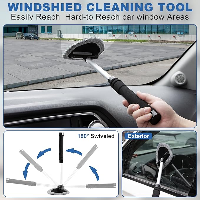 Viewsun Windshield Cleaner Tool, 13Pcs Car Interior Cleaning Kit, Car Detailing Kit Interior Cleaner, Car Detailing Brushes, Car Cleaning Gel, Inside Cleaning Supplies Accessories for Women Men