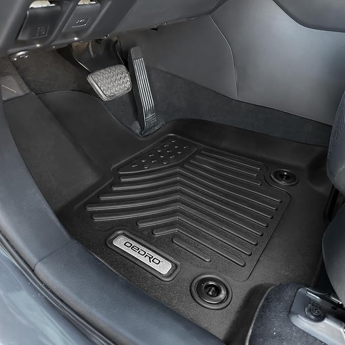 OEDRO Floor Mats Fit for 2016-2024 Chevrolet Camaro, Unique Black TPE All-Weather Guard Includes 1st and 2nd Row: Front, Rear, Full Set Liners