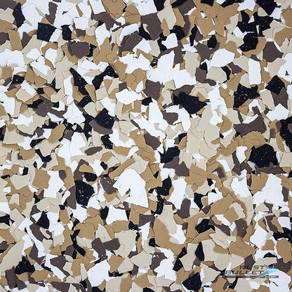 RUST BULLET Decorative Color Flakes - Autumn Brown - Customize Concrete Floors with 1 LB of Durable, UV-Resistant Vinyl Chips for Stunning, Long-Lasting Designs