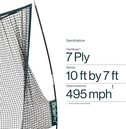 BirdiePro® - American Pro Golf Practice Net – 10x7ft Heavy Duty Golf Hitting Net with EchoShield™ Target & FlexWeave™ Net - Indoor Outdoor Training Backyard, Garage Complete Set with Mat, Balls & Cap