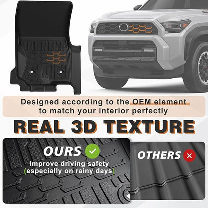TripleAliners Floor Mats & Trunk Mat & Rear Seatback Cover All Weather TPE Liners Fit for Toyota 2025 4Runner Accessories Custom Fit 6th Generation 4Runner TPE Heavy-Duty Liners(Only for 7 Seats)