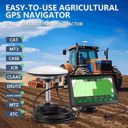 Tractor GPS Navigation System | 7-inch High-Accuracy GNSS Agricultural Navigator for Precision Farming, Spraying & Plowing