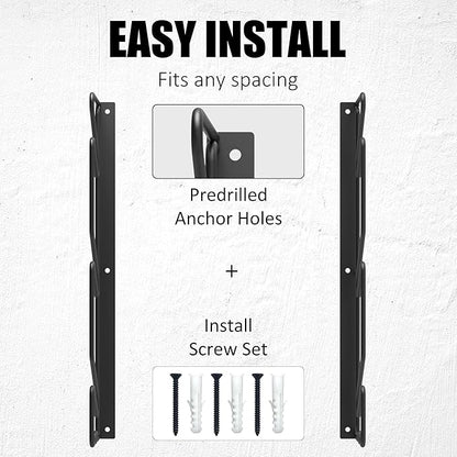UNIREDPOWER Skateboard Storage Rack, Wall Mounted Organizer Shelf, Wall Display Hanger Holds Up 3 Pairs of Longboard Deck, Garage, Home, Shed