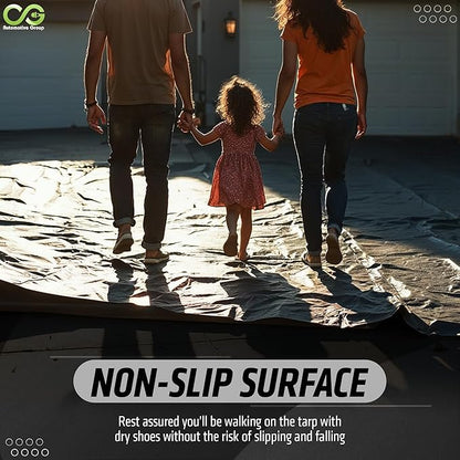 CG Automotive Group Garage Floor Mat, 7'9"x16', Black, Garage Containment Mat for Floor Under Car, Waterproof, Heavy Duty