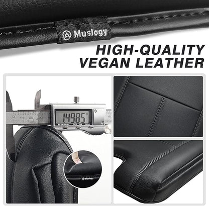 Muslogy Center Console Armrest Cover Compatible with Chevy Silverado/Tahoe & GMC Sierra/Yukon 2007-2013 Comfort Armrest Pad Arm Rest Cushion Vegan Leather Protector 1-Inch Extra Thick(Jump Seat ONLY)