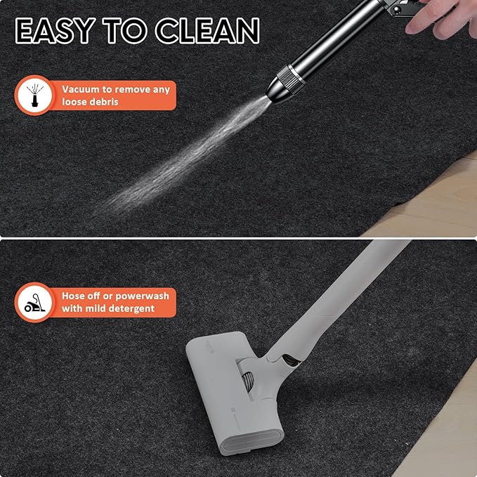 JERIA Oil Spill Mat (17x7.9 Ft) for Under Car Driveway Mats Oil Leaks Absorbent Oil Pad,Rubber Mat Garage Floor,Reusable,Waterproof Backing,Stain Resistant