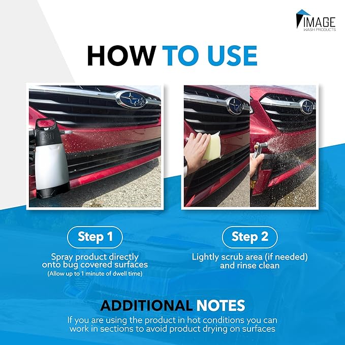 Image Wash Products Bug Remover – (1 Gallon) Best Bug Remover for Cars/Truck Exterior | Bug Cleaner for Vehicles, Car Bug Remover Spray, Bug Off Car Cleaner, Bug Wash for Cars